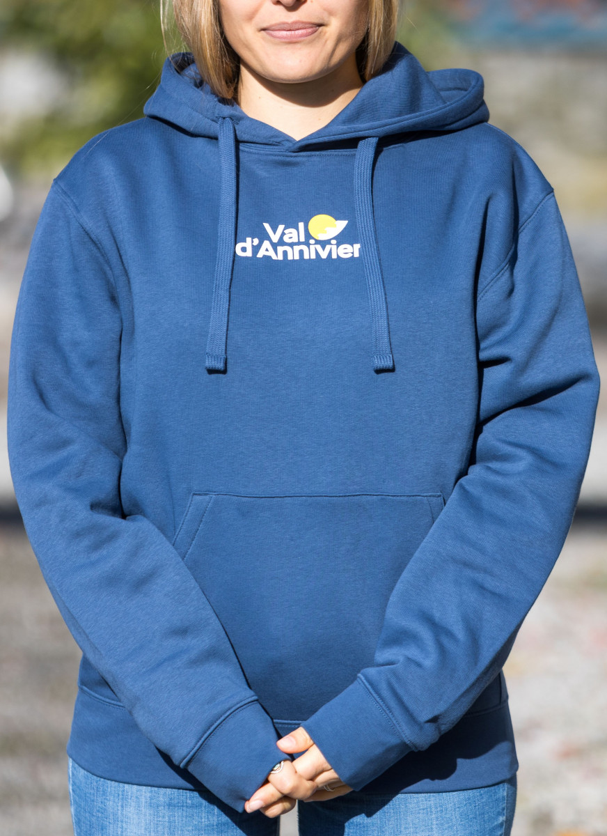 Sweat-shirt à capuche pour femmes en Bleu
